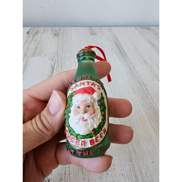 Cheer beer Santa glass ornament Xmas tree - Picture 8 of 8